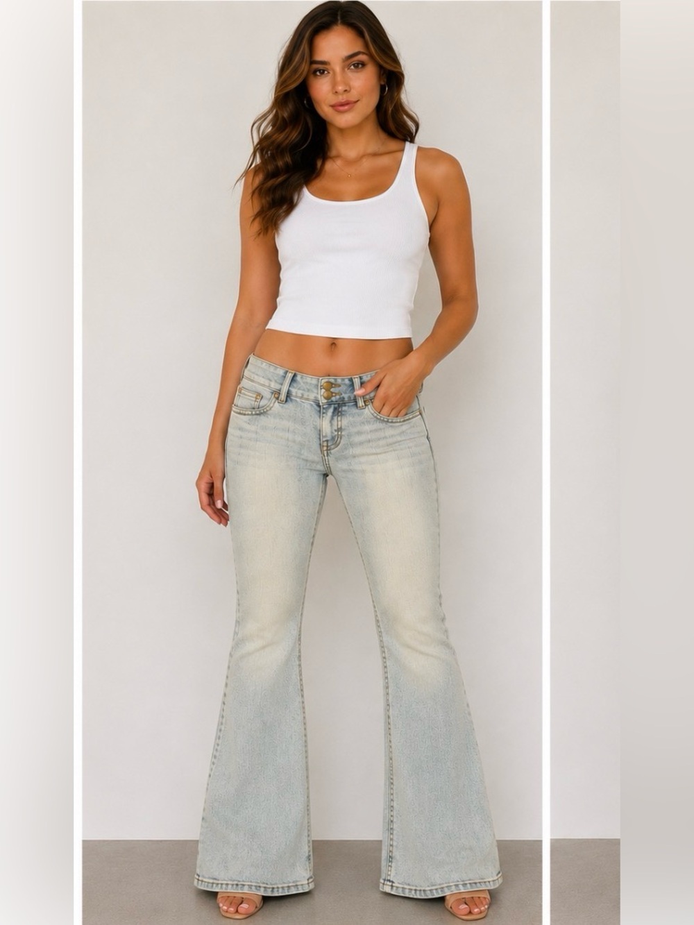 Aeropostale Light Blue Low-Rise Flare Jeans,size 000-Short